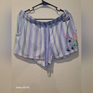Disney Stich Vibrant Purple and Green Shorts for Active Comfort Sleepwear